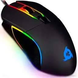 Produktbild: KLIM Aim Gaming Maus RGB Gamer Maus 7000 DPI - Ergonomische RGB Chroma Computermaus mit Kabel für Rechts- und Linkshänder - PS4-Gaming Mouse, Laptop und Desktop-PC + optische Präzisionsmaus - Schwarz
