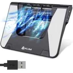 Produktbild: KLIM Airflow + Laptop Kühler + Kühle Luft strömt herein, heiße Luft strömt aus + Innovative Querstrom-Turbinen für hohe Leistung + Hochwertige Materialien + 10-17