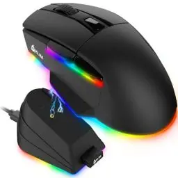 Produktbild: KLIM Blaze X RGB + Wiederaufladbare kabellose Gaming-Maus mit Ladestation + Langlebiger Akku + Bis zu 12000 DPI + Kabelgebundene & kabellose Maus PC, PS5, PS4, Mac + Schwarz