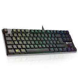 Produktbild: KLIM Dash TKL – Mechanische Tastatur mit roten Schaltern für Professionelle Anwender und Gamer - QWERTZ - Kompakt TKL Tastatur ohne nummernblock + RGB Farben und Beständiger Metallrahmen