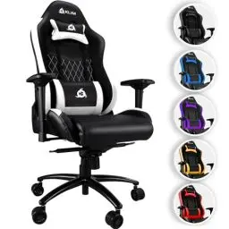 Produktbild: KLIM Esports Gaming Stuhl - NEU 2024 - Mit Lenden- und Nackenstütze - Verstellbar Gaming Sessel Ergonomisch PC Stuhl - Gaming Stuhl 150 kg Belastbarkeit - Gamer Stuhl - Gaming Chair - Weiß