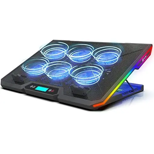 Produktbild: KLIM Glacier Laptop Kühler - NEU 2023-6 Fans Laptop Kühler Stand mit RGB-Hintergrundbeleuchtung - 11