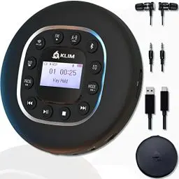 Produktbild: KLIM Journey + Tragbarer CD-Player Walkman mit langlebigem Akku + Mit Kopfhörern + Radio FM + Kompatibler MP3-CD-Player + SD-Karte, FM-Transmitter, Bluetooth + Ideal für Autos + Portable CD Player