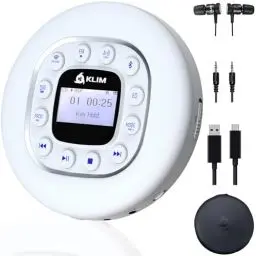 Produktbild: KLIM Journey + Tragbarer CD-Player Walkman mit langlebigem Akku + Mit Kopfhörern + Radio FM + Kompatibler MP3-CD-Player + SD-Karte, FM-Transmitter, Bluetooth + Ideal für Autos + Portable CD Player
