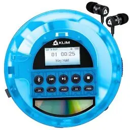 Produktbild: KLIM Nomad CD Player Bluetooth - Tragbarer CD-Player Discman mit langlebigem Akku - Inklusive Kopfhörer - CD-R, CD-RW, MP3 - Mit TF-Reader, Radio FM - Ideal für Autos - Portable CD Player Diskman