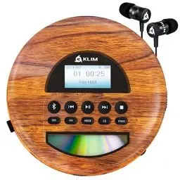 Produktbild: KLIM Nomad CD Player Bluetooth - Tragbarer CD-Player Discman mit langlebigem Akku - Inklusive Kopfhörer - CD-R, CD-RW, MP3 - Mit TF-Reader, Radio FM - Ideal für Autos - Portable CD Player Diskman