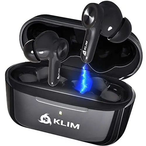 Produktbild: KLIM Pods V2 - NEU 2024 - Bluetooth 5.3 Kopfhörer in Ear - Hohe Klangqualität - ANC - Hervorragende Isolierung - Leichte und schnelle Kopplung - Lang anhaltende Batterie 24 h