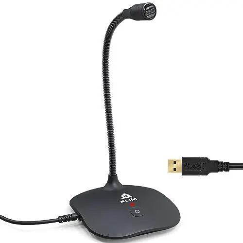 Produktbild: KLIM Talk USB - Standmikrofon PC und Mac - Kompatibel mit jedem Computer - Professionelles USB Mikrofon- High Definition Audio Microphone - Schwarz