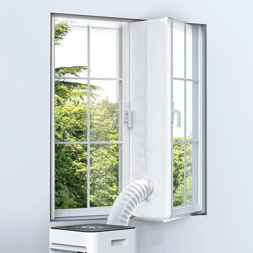 Produktbild: Klimaanlage Fensterabdichtung, XPJBKC Fensterabdichtung für Mobile Klimageräte, 400 cm Air Conditioner Window Seal, Fenster Klimaanlage Abdichtung für Klimaanlagen, Wäschetrockner, Ablufttrockner