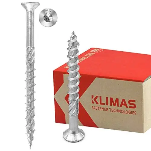 Produktbild: KLIMAS Holzschrauben Torx - Spanplattenschrauben Weiß - Senkkopfschrauben - Terrassenschrauben - Universalschrauben - Dachkonstruktion Schrauben Set - Holzschrauben 5x100 mm 200 Stück