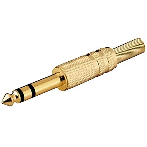 Produktbild: Klinken-Stecker 6,35mm Stereo mit Knickschutz vergoldet