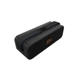 Produktbild: Klipsch Detroit, tragbarer Bluetooth-Lautsprecher mit Zwei 2,5 cm Hochtönern, 7,6 cm Tieftönern, IP67 Wasserfestigkeit und 20 Stunden Akkulaufzeit. Live-Konzert-Erlebnis. Farbe: Schwarz.