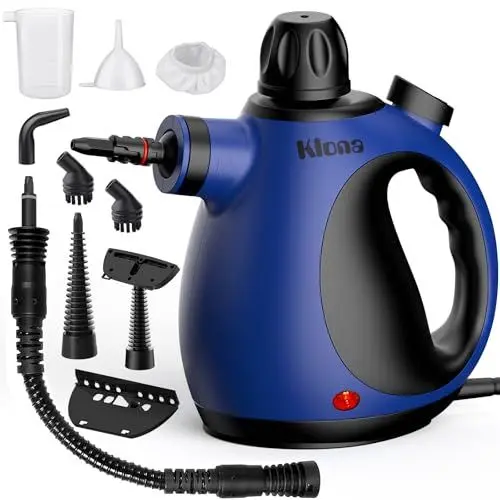 Produktbild: KLONA Handdampfreiniger, Dampfreiniger für Zuhause, Mehrzweck-Dampfreiniger mit 10 Zubehörteilen für Teppiche, Vorhänge, Sofas, Küche, Badezimmer und mehr