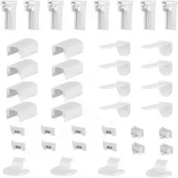 Produktbild: KLOP256 40 Stück Plissee Ersatzteile, Plissee Klemmträger und Zubehör Montage, Klemmfix Halterung Spannschuhe, Montage Ohne Bohren, für Plissees, Blumenmuster (weiß), Einheitsgröße
