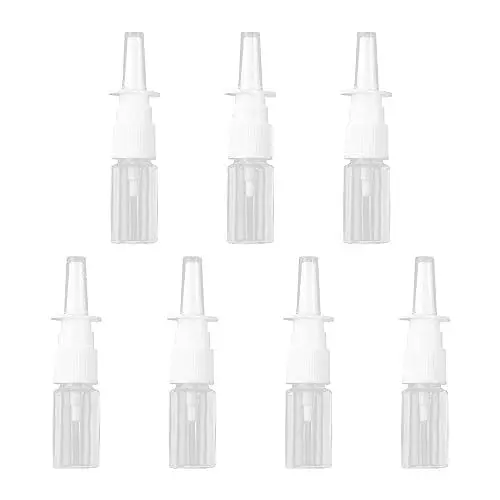 Produktbild: KLOP256 7 Stück Leere Nasenspray Flasche, Nachfüllbare Zerstäuber Sprühflasche 20 ml, Feiner Sprühnebel Nasensprayflasche für Parfüm, Toner, Gesichtssprays, Ätherische Öle(Transparent)