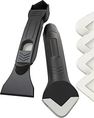 Produktbild: KLRStec Professional Fugenabzieher Set – Komplettset Silikonentferner & Erneuerung inkl. Kartuschenöffner, 5 verschiedene Fugengrößen – Fugenglätter Werkzeug-Set