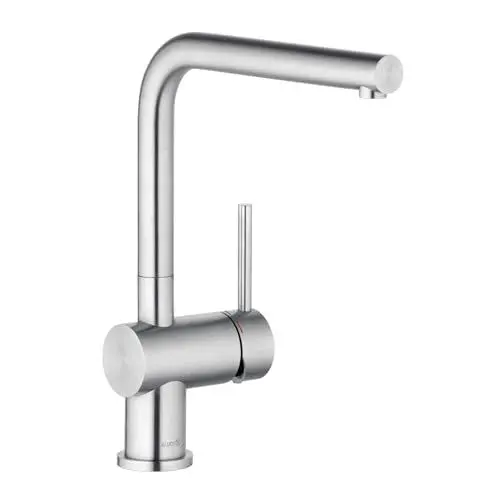 Produktbild: KLUDI L-STEEL Wasserhahn Küche mit 180° schwenkbarem Auslauf, 27 cm Auslaufhöhe, 1 Strahlart, gebürsteter Edelstahl