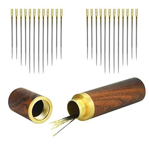Produktbild: KLYNGTSK 24 Stück Selbsteinfädelnden Nadeln Nähnadeln mit großem Öhr Handnähnadeln Sticknadeln Set Self Threading Needles Selbsteinfädelnde Große Augen Nadeln zum Sticken, Nähen, Stopfen
