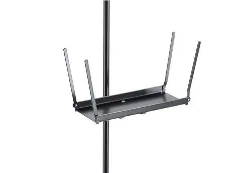 Produktbild: K&M 13105 Notenablage Schwarz Aluminium mit 9 cm x 24 cm Fläche mit 4 klappbaren Streben - klemmbar an Rohre bis ø 3 cm