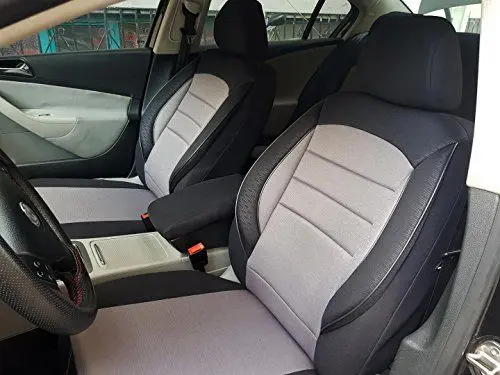 Produktbild: K-maniac Sitzbezüge kompatibel mit Mercedes A-Klasse W169 Universal schwarz-grau Autositzbezüge Set Vordersitze Autozubehör Innenraum V733336 Sitzschoner