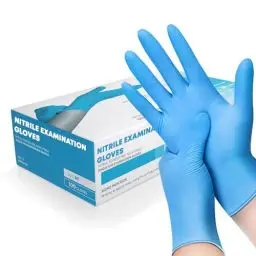 Produktbild: K-MART Einweghandschuhe, Blau Nitrilhandschuhe - Box mit 100 Stück, Einmalhandschuhe Puderfrei & Latexfrei, Nitril Handschuhe Einweg für Küche & Reinigung