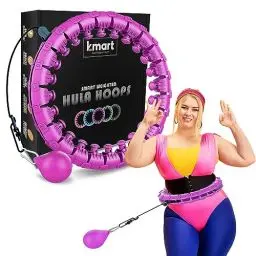 Produktbild: K-MART Smart Hula Ring Hoops, gewichteter Hula Circle 24, Abnehmbarer Fitnessring mit 360-Grad-Auto-Spinning-Ball, Gymnastik, Massage, Fitness für Erwachsene zur Gewichtsabnahme