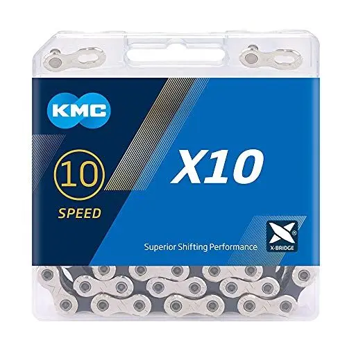 Produktbild: KMC Stück 10-Gang-Kette, Silber/schwarz, 122 Link