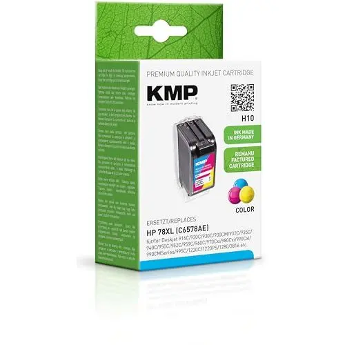 Produktbild: KMP Tintenpatrone passend für HP 78XL (C6578AE) 3-farbig - H10 - für Deskjet 916C 920C 930C 930CM 932C 935C 940C 950C 952C 959C 960C 970Cxi 98... etc.