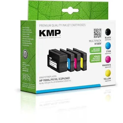 Produktbild: KMP Tintenpatrone passend für HP 950XL (CN045AE), HP 951XL (CN046AE, CN047AE, CN048AE) Multipack - H100V - für Officejet Pro 8100 8600 8610 86... etc.