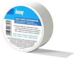 Produktbild: Knauf EASY-TAPE Fugendeckband zum Stabilisieren und Verspachteln von Fugen – selbstklebender Bewehrungs-Streifen zum Verfugen von Gipskarton-Platten bzw. Gipsfaser-Platten, 48 mm x 45 m