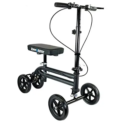 Produktbild: KneeRover Erschwinglicher Knie-Roller, lenkbarer Knie-Rollator, orthopädischer Knie-Roller für Fuß-, Unterschenkel- oder Knöchelverletzungen, Ersatz für Krücken in Mattschwarz, CE-zertifiziert