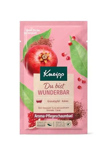 Produktbild: Kneipp Aroma-Pflegeschaumbad Du bist wunderbar - Badezusatz mit hochwertigen Extrakten aus Granatapfel und Kakao - Für die wohlverdiente Auszeit mit fruchtigem Duft und langanhaltendem Schaum - 50ml