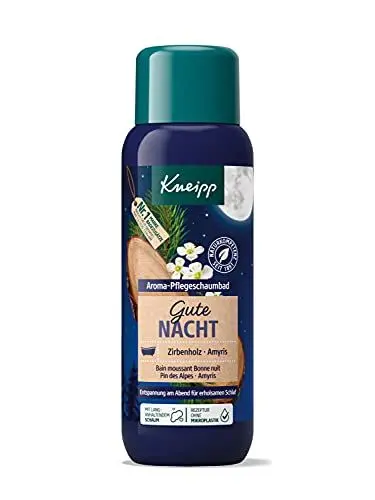 Produktbild: Kneipp Aroma-Pflegeschaumbad Gute Nacht - Badezusatz mit ätherischen Ölen aus Zirbenholz & Amyris für einen erholsamen Schlaf - Entspannung pur - 400ml