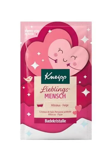 Produktbild: Kneipp Badekristalle Lieblingsmensch, Sachet mit naturreinem Tiefensalz und mit hochwertigem Hibiskus- und Feigenextrakt, fruchtig-floraler Duft, 60g
