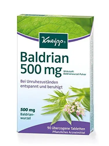 Produktbild: Kneipp Baldrian 500 mg Tabletten - Nahrungsergänzung bei Unruhezuständen & Stress durch Konflikte, Lärm, Zeit- & Erfolgsdruck sowie nervös bedingten Einschlafstörungen - 90 Tabletten