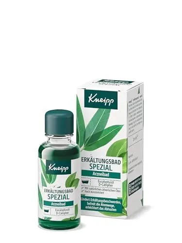 Produktbild: Kneipp Erkältungsbad SPEZIAL – Arzneibad - Befreit die Atemwege und erleichtert das Abhusten – Mit Eukalytpusöl und D-Campher - 20ml