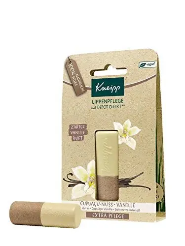Produktbild: Kneipp Lippenpflege Extra Pflege, Cupuacu-Nuss - Vanille, mit Depot-Effekt, natürliche Pflege, 7er Pack (7 x 4,7 g)