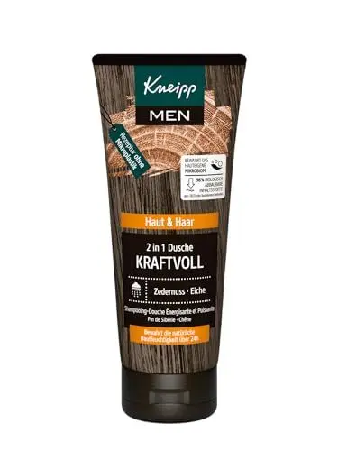 Produktbild: Kneipp MEN 3 in 1 Dusche Kraftvoll - Bio Zedernuss & Panthenol - Für Haut, Haar & Gesicht - 200ml