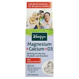 Produktbild: Kneipp Magnesium + Calcium D3 aus Naturmineral, 150 Tabletten, 117 g