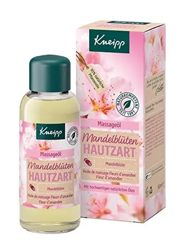 Produktbild: Kneipp Massageöl Mandelblüten Hautzart - hochwertiges Mandelöl mit reichhaltiger Sheabutter, Sonnenblumenöl & Vitamin E - natürlicher Pflegeöl-Komplex - für trockene & sensible Haut - 100ml