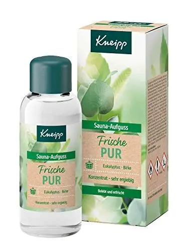 Produktbild: Kneipp Sauna Aufguss Frische Pur, sorgfältig ausgewähltes ätherisches Eukalyptus-Öl & Auszüge aus der Birke wirken anregend & besonders wohltuend, belebt & erfrischt, 100 ml (1er Pack)