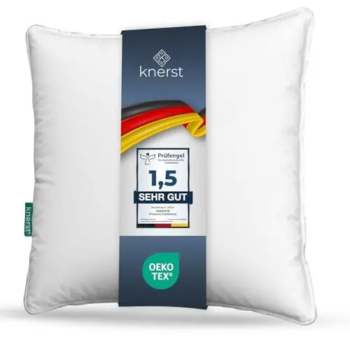 Produktbild: KNERST® 2er Set Kopfkissen 80x80 - Made in Germany - Öko-Tex Kissen 80x80 gegen Nackenschmerzen & Verspannungen - Kopfkissen Bettkissen für gesunden & erholsamen Schlaf - Pillow Schlafkissen
