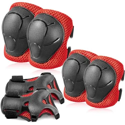 Produktbild: Knieschoner Kinder Schoner Inliner Protektoren: (6er Set) Schützer Inline Skates Kinder Knieschützer Skateboard SchutzausrüStung Knie und Ellenbogenschützer für Kinder und Jugendliche