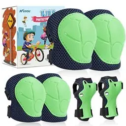 Produktbild: Knieschoner Kinder Schoner Set Inliner Schützer 6 in 1 Schutzausrüstung für 3-7 Jahre Kinder Ellenbogenschoner Handgelenkschoner Protektoren für Skateboard Roller Skaten Fahren