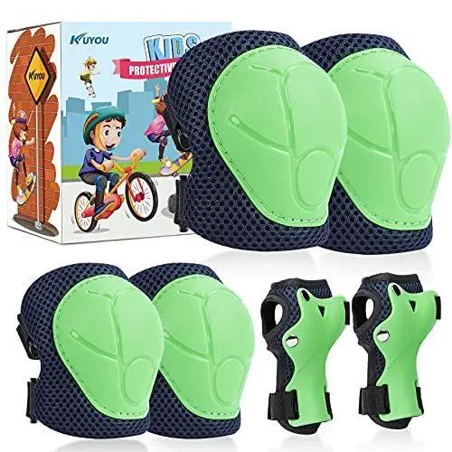 Produktbild: Knieschoner Kinder Schoner Set Inliner Schützer 6 in 1 Schutzausrüstung für 3-7 Jahre Kinder Ellenbogenschoner Handgelenkschoner Protektoren für Skateboard Roller Skaten Fahren