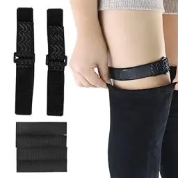 Produktbild: Kniestiefel-Riemen, ANGGREK 2 Stück Kniestiefel-Riemen Rutschfeste Stiefel Fester Gürtel Anti-Tropfen-Kniestiefel-Riemen mit 4 Stück Klebebändern