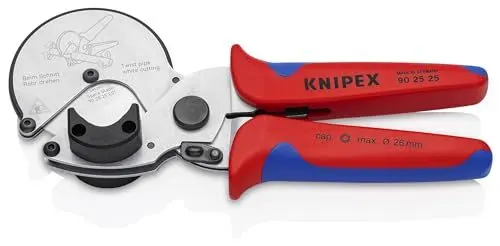 Produktbild: KNIPEX Rohrschneider für Verbund- und Kunststoffrohre mit Mehrkomponenten-Hüllen verchromt 210 mm 90 25 25