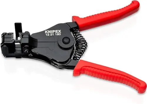Produktbild: KNIPEX Abisolierzange mit Formmessern mit Kunststoff-Griffhüllen schwarz lackiert 180 mm 12 21 180