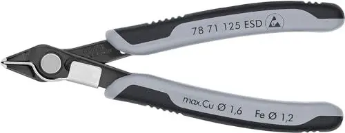 Produktbild: KNIPEX Electronic Super Knips ESD mit Mehrkomponenten-Hüllen brüniert 125 mm 78 71 125 ESD
