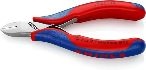 Produktbild: KNIPEX Elektronik-Seitenschneider mit durchgestecktem Gelenk mit Mehrkomponenten-Hüllen 115 mm 77 02 115